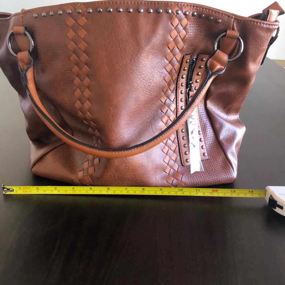 Faux leather tote